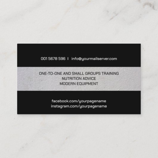 ボクシングコーチクールミニマル 名刺 (裏面)