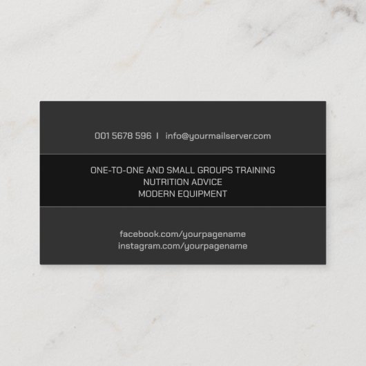 ボクシングコーチクールミニマル 名刺 (裏面)