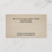 ボクシングコーチグローブスケッチ 名刺 (裏面)