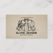 ボクシングコーチグローブ及びバッグスケッチ 名刺 (正面)