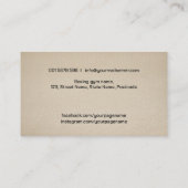 ボクシングコーチグローブ及びバッグスケッチ 名刺 (裏面)