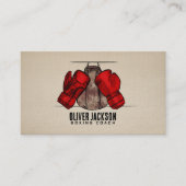 ボクシングコーチグローブ及びバッグスケッチ 名刺 (正面)