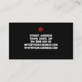 ボクシングコーチフィットネスインストラクターダークビジネスカード 名刺 (裏面)