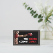 ボクシングコーチフィットネスインストラクターダークビジネスカード 名刺 (スタンド正面)