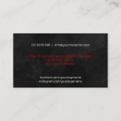 ボクシングコーチレッドグローブウォーターカラースケッチ 名刺 (裏面)