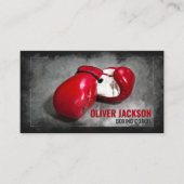 ボクシングコーチレッドグローブスケッチ 名刺 (正面)