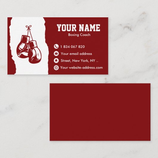 ボクシングコーチ名刺 名刺 (正面/裏面)