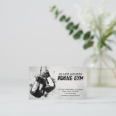 ボクシングコーチ手袋ウォーターカラーインクアート 名刺 (スタンド正面)