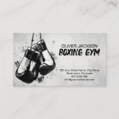 ボクシングコーチ手袋ウォーターカラーインクアート 名刺 (正面)