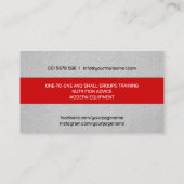 ボクシングコーチ灰色と赤い手袋 名刺 (裏面)