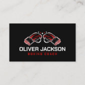 ボクシングコーチ白と赤の手袋 名刺 (正面)