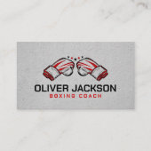ボクシングコーチ黒と赤の手袋 名刺 (正面)