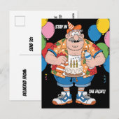 ボクシングコーナーマンの誕生日お祝いグリーティング ポストカード (正面/裏面)