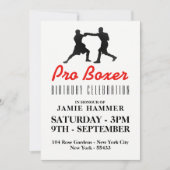 ボクシングシルエットバースデーパーティー 招待状 (正面)
