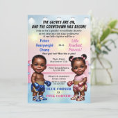 ボクシングジェンダーが赤ちゃんシャワーを明かす 招待状 (スタンド正面)