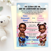 ボクシングジェンダーが赤ちゃんシャワーを明かす 招待状