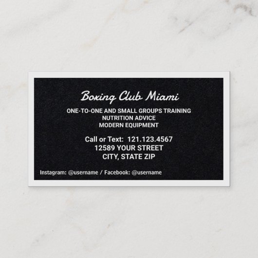 ボクシングジムプレミアム 名刺 (裏面)