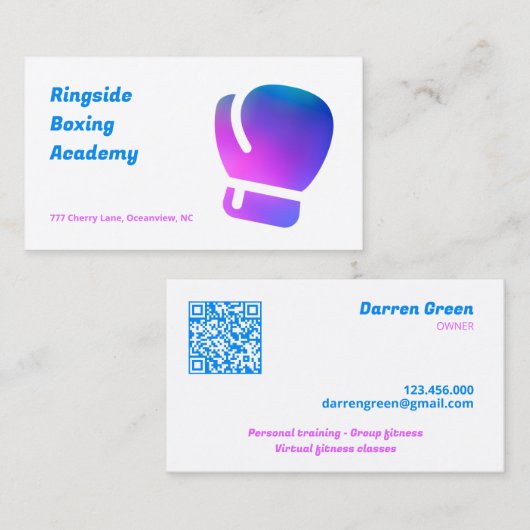ボクシングジムQR 名刺 (正面/裏面)