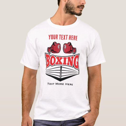 ボクシングスポーツの力と戦いのデザイン Tシャツ (正面)