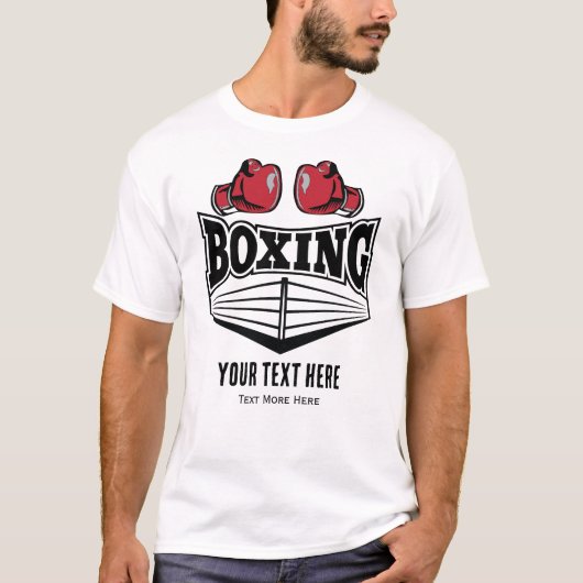 ボクシングスポーツの力と戦いのデザイン Tシャツ (正面)