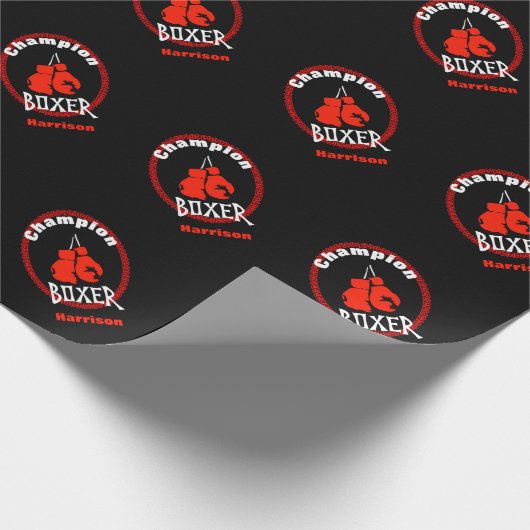 ボクシングスポーツテーマ図 ラッピングペーパー (角)