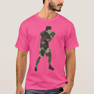 ボクシングスポーツファイターボクサーカモフラージュアート Tシャツ