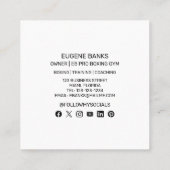 ボクシングスポーツフィットネスパーソナルトレーナーコーチ スクエア名刺 (裏面)