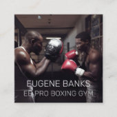 ボクシングスポーツフィットネスパーソナルトレーナーコーチ スクエア名刺 (正面)
