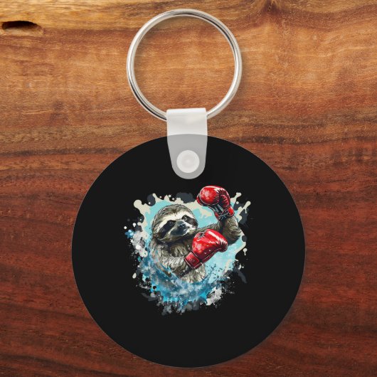 ボクシングスロッスとボクシンググローブキックボクシおもしろいングB キーホルダー (正面)