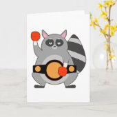 ボクシングチャンピオンのベルトを巻いたアライグマ カード (黄色い花)