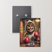 ボクシングチャンプ?ーボクシング手袋猫 缶バッジ (正面/裏面)