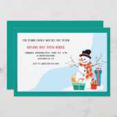 ボクシングデイ雪だるまホリデー招待状 招待状 (正面/裏面)