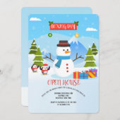 ボクシングデイ雪だるま招待状 招待状 (正面/裏面)