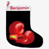 ボクシングデザインラージクリスマスストッキング ラージクリスマスストッキング (正面)