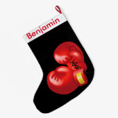 ボクシングデザインラージクリスマスストッキング ラージクリスマスストッキング (裏面 (吊り時))