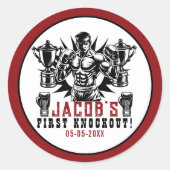 ボクシングデビュー記念パーティー ラウンドシール (正面)