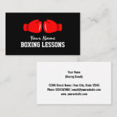 ボクシングトレーニングレッスンビジネスカードテンプレート 名刺 (正面/裏面)