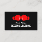 ボクシングトレーニングレッスンビジネスカードテンプレート 名刺 (正面)