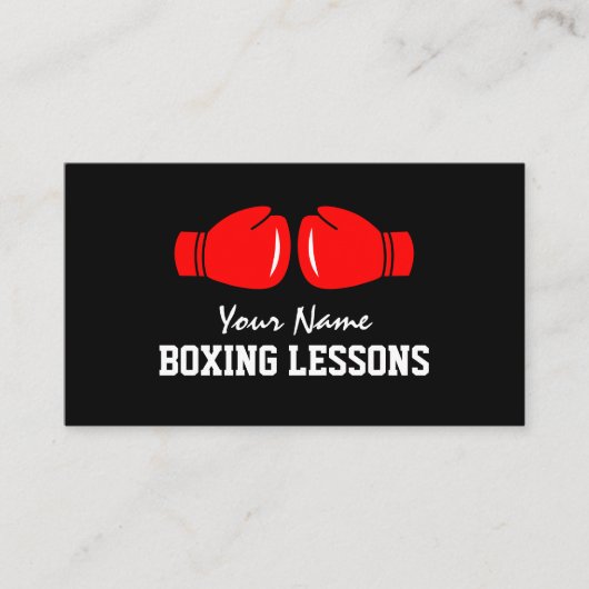 ボクシングトレーニングレッスンビジネスカードテンプレート 名刺 (正面)