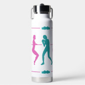 ボクシングバーカラフルレメスシルエット ウォーターボトル (正面)
