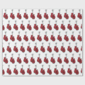 ボクシングバースデーパーティレッドグローブ ラッピングペーパー (フラット)