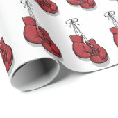 ボクシングバースデーパーティレッドグローブ ラッピングペーパー (ロールコーナー)