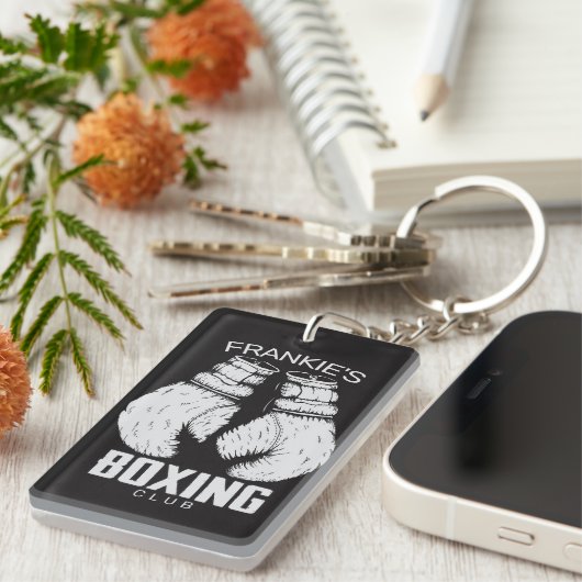 ボクシングパーソナライズされたクラブボクサージムファイターグローブ キーホルダー (正面右)