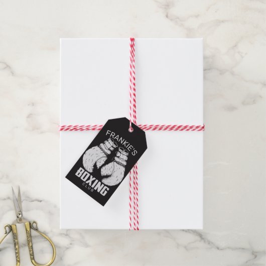 ボクシングパーソナライズされたクラブボクサージムファイターグローブ ギフトタグ (より糸付き)