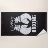 ボクシングパーソナライズされたクラブボクサージムファイターグローブ ビーチタオル (正面)