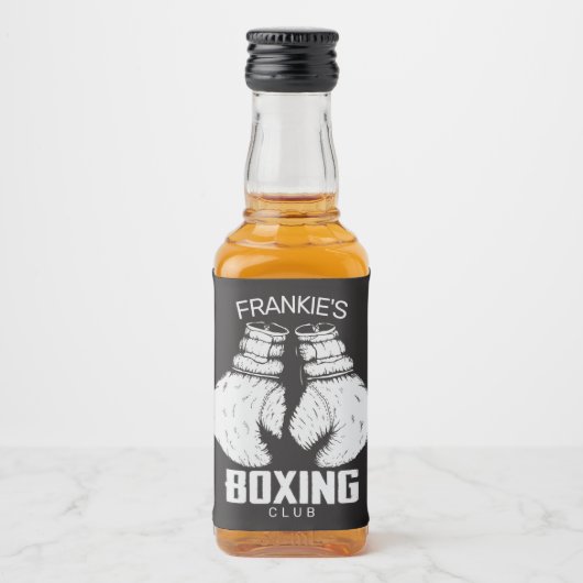 ボクシングパーソナライズされたクラブボクサージムファイターグローブ リキュールボトルラベル (正面)