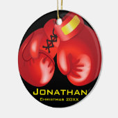 ボクシングパーソナライズされた手袋オーナメント セラミックオーナメント (左)