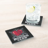 ボクシングパーソナライズされた手袋戦闘機チャンピオンボクサー ガラスコースター (アングル)