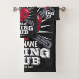 ボクシングパーソナライズされた手袋戦闘機チャンピオンボクサー バスタオルセット