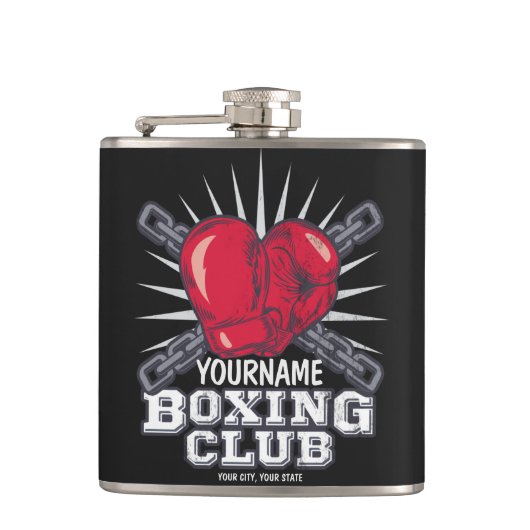 ボクシングパーソナライズされた手袋戦闘機チャンピオンボクサー フラスク (正面)